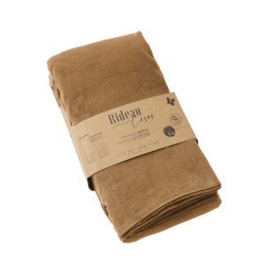 Rideau ajustable velours de coton CESAR 140 x 270 cm + 8 anneaux pince - L'effet papillon - camel