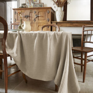 Nappe rectangulaire 170 x 250 cm en lin lavé SOLINE - L'effet papillon - sable