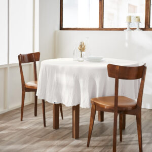 Nappe ronde Ø 180 cm en gaze de coton unie GAÏA - L'effet papillon - chantilly