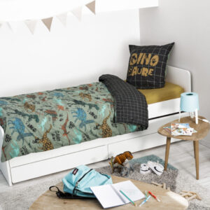 Linge de lit imprimé TRIAS (housse de couette 140x200 cm + 1 taie d'oreiller 63x63 cm) en coton - L'effet papillon