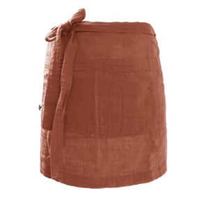 Tablier serveur 45x80 cm en gaze de coton unie GAÏA - L'effet papillon - terracotta