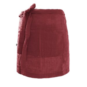 Tablier serveur 45x80 cm en gaze de coton unie GAÏA - L'effet papillon - lie de vin