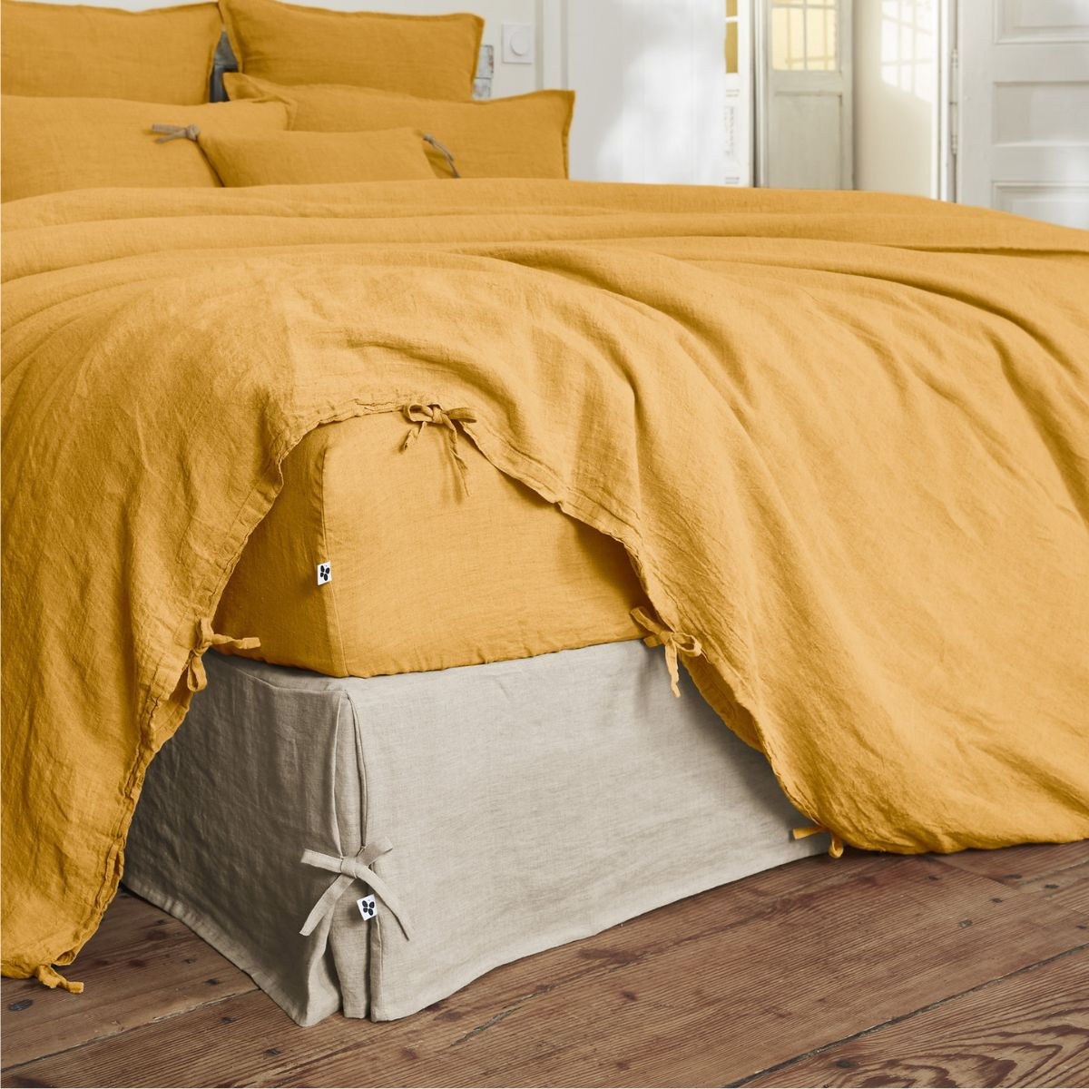 Housse de couette 240 x 220 cm en lin lavé SOLINE - L'effet papillon - miel – Image 5