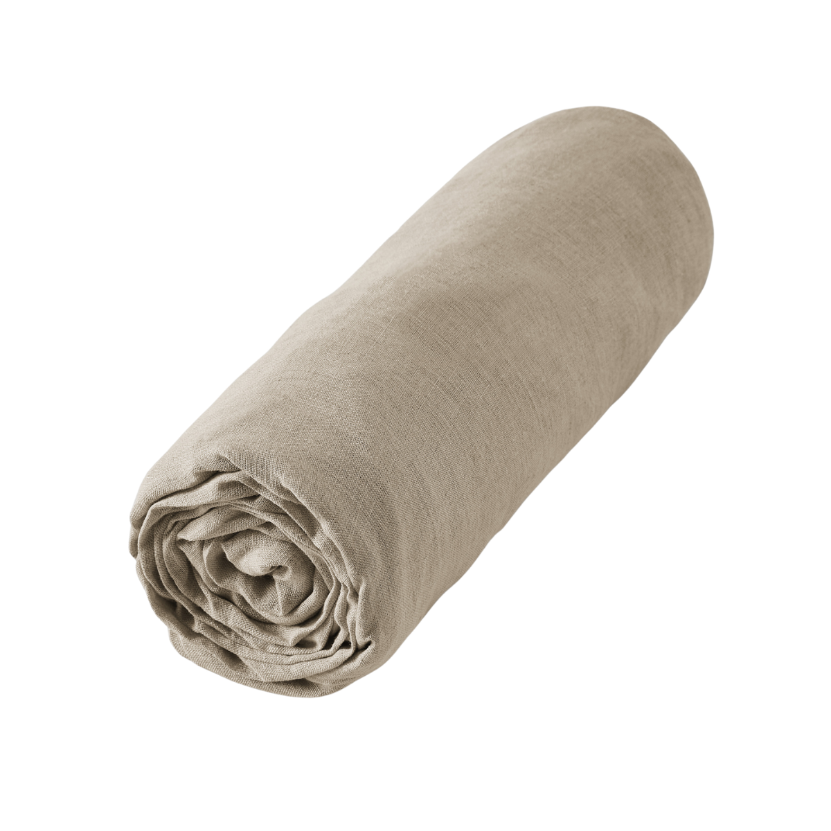 Drap housse 140 x 190 cm en lin lavé SOLINE - L'effet papillon - sable