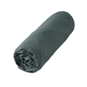 Drap housse 140 x 190 cm en lin lavé SOLINE - L'effet papillon - ardoise