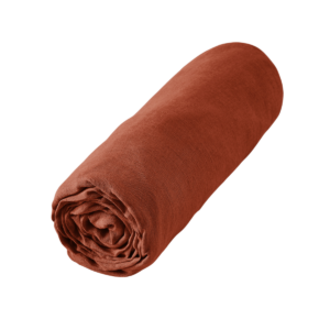 Drap housse 140 x 190 cm en lin lavé SOLINE - L'effet papillon - paprika