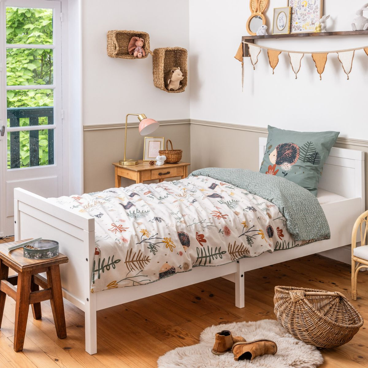 Linge de lit imprimé POLISSON (housse de couette 200x200 cm + 2 taies d'oreiller 63x63 cm) en coton - L'effet papillon – Image 3