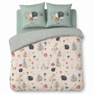 Linge de lit imprimé POLISSON (housse de couette 240x220 cm + 2 taies d'oreiller 63x63 cm) en coton - L'effet papillon