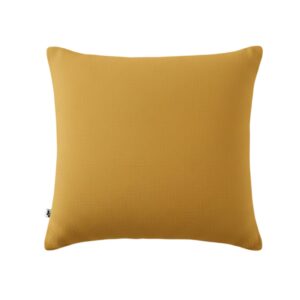 Taie d’oreiller 60 x 60 cm en gaze de coton unie GAÏA - L'effet papillon - safran