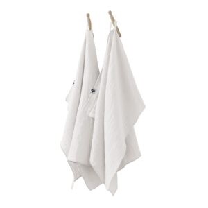 Lot de 2 essuie-mains 50x70 cm en gaze de coton unie GAÏA  - L'effet papillon - chantilly