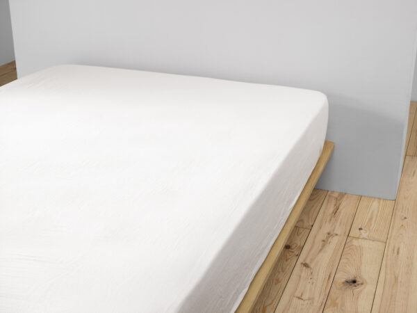 Drap housse 180x200 cm en gaze de coton unie GAÏA - L'effet papillon - chantilly