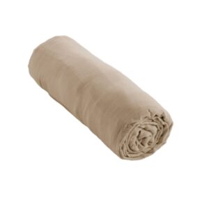 Drap housse 90x190 cm en gaze de coton unie GAÏA - L'effet papillon - ficelle