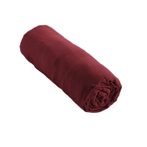 Drap housse 90x190 cm en gaze de coton unie GAÏA - L'effet papillon - lie de vin