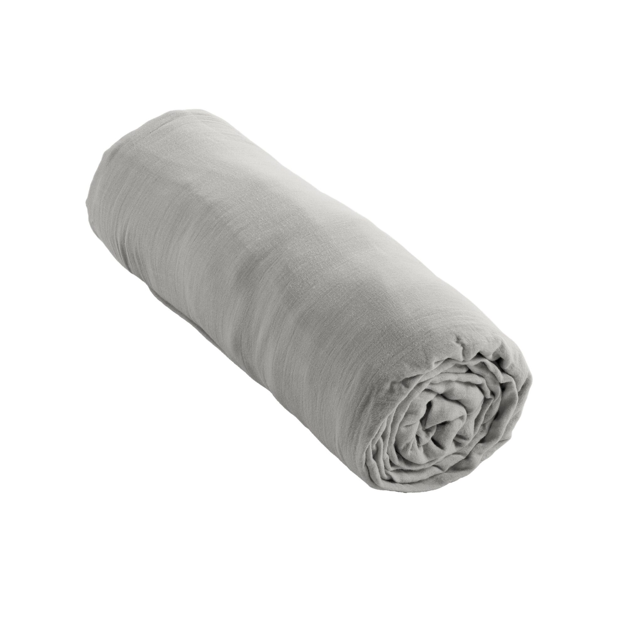 Drap housse 180x200 cm en gaze de coton unie GAÏA - L'effet papillon - nuage
