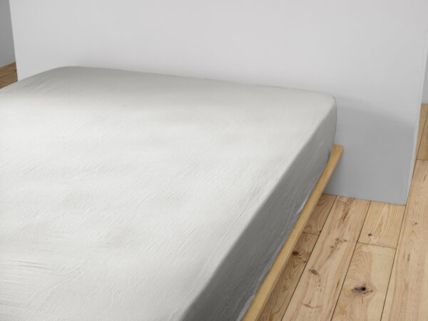 Drap housse 180x200 cm en gaze de coton unie GAÏA - L'effet papillon - nuage