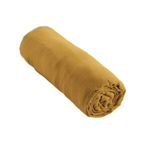 Drap housse 90x190 cm en gaze de coton unie GAÏA - L'effet papillon - safran