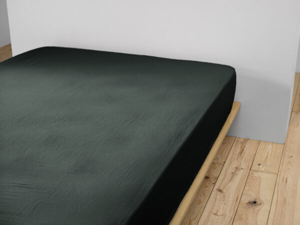 Drap housse 90x190 cm en gaze de coton unie GAÏA - L'effet papillon - sapin