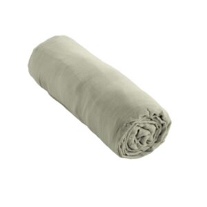 Drap housse 90x190 cm en gaze de coton unie GAÏA - L'effet papillon - vert d'eau
