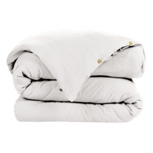 Housse de couette 280x240 cm en gaze de coton unie GAÏA - L'effet papillon - chantilly