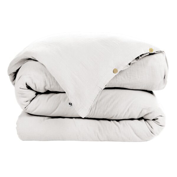 Housse de couette 280x240 cm en gaze de coton unie GAÏA - L'effet papillon - chantilly