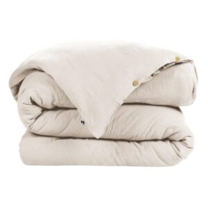 Housse de couette 280x240 cm en gaze de coton unie GAÏA - L'effet papillon - pampa