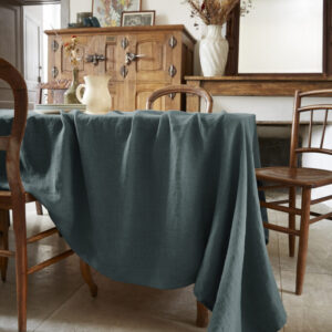 Nappe rectangulaire 170 x 250 cm en lin lavé SOLINE - L'effet papillon - ardoise
