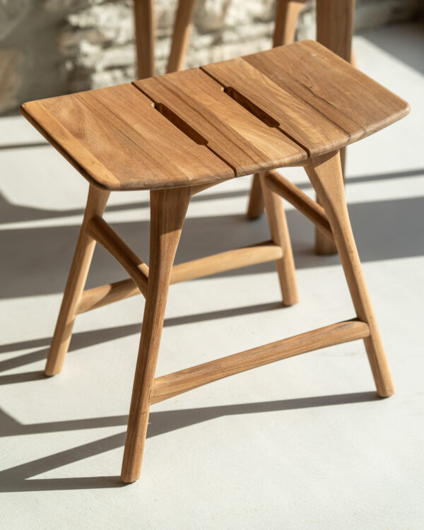 Tabouret Osso outdoor en teck - 50 x 33 x H 49 cm Ethnicraft – Image 3