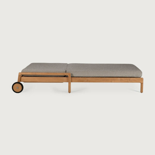 Bain de soleil ajustable JACK en teck avec coussinage moka - 216x84x H34 cm - Ethnicraft – Image 3