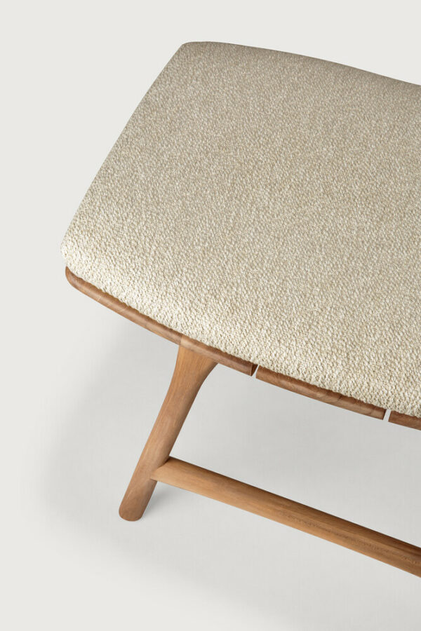 Tabouret Osso outdoor en teck avec coussin tissu naturel - 50 x 33 x H 51 cm Ethnicraft – Image 5