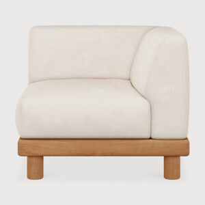 Canapé de jardin modulaire accoudoir bras gauche Monocle en teck - 1 place - 83 x 83 x H 72 cm - Ethnicraft