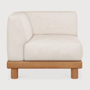 Canapé de jardin modulaire accoudoir bras droit Monocle en teck - 1 place - 83 x 83 x H 72 cm - Ethnicraft