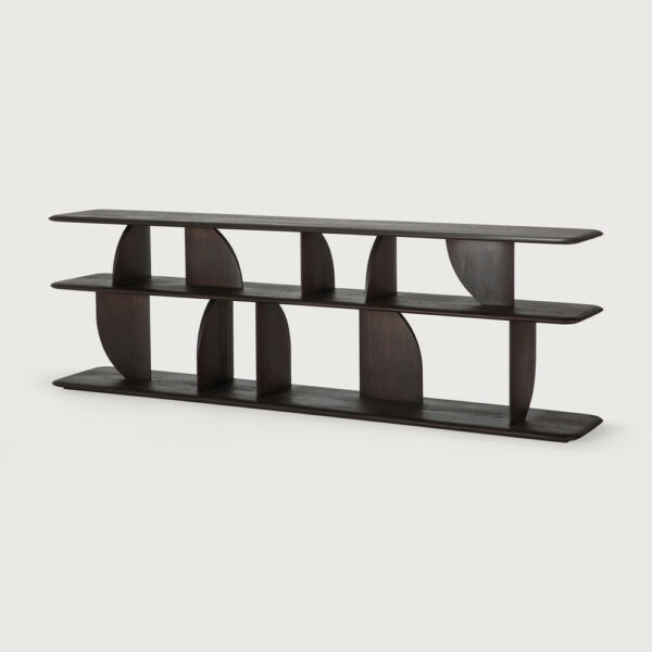 Console de canapé GEOMETRIC - teck vernis - brun foncé 210 x 35 x H 67 cm Ethnicraft