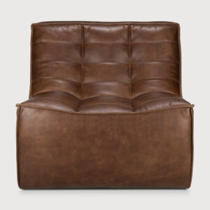 Canapé N701 - 1 place - cuir chestnut - 80 x 91 x H 76 cm - Ethnicraft