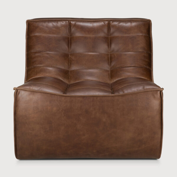 Canapé N701 - 1 place - cuir chestnut - 80 x 91 x H 76 cm - Ethnicraft
