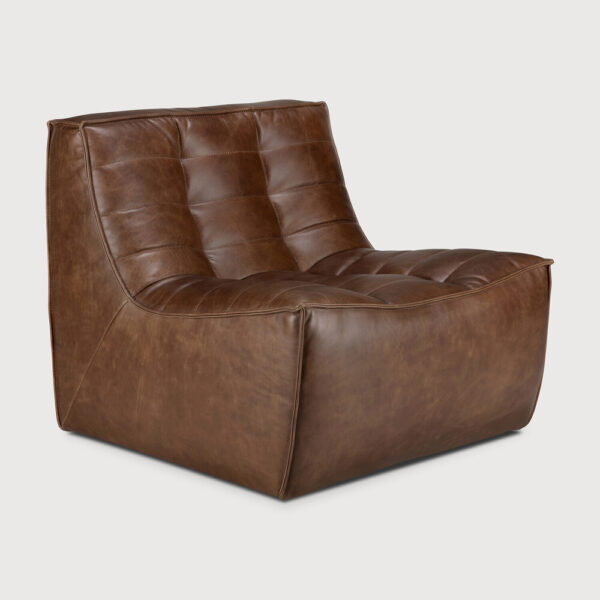 Canapé N701 - 1 place - cuir chestnut - 80 x 91 x H 76 cm - Ethnicraft