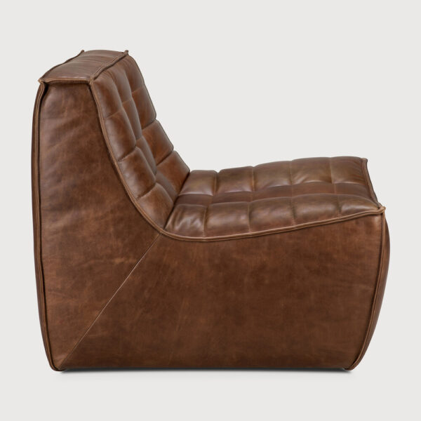 Canapé N701 - 1 place - cuir chestnut - 80 x 91 x H 76 cm - Ethnicraft – Image 3