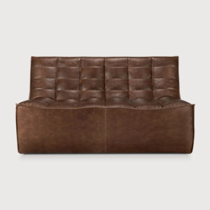 Canapé N701 - 2 places - cuir chestnut - 140 x 91 x H 76 cm - Ethnicraft
