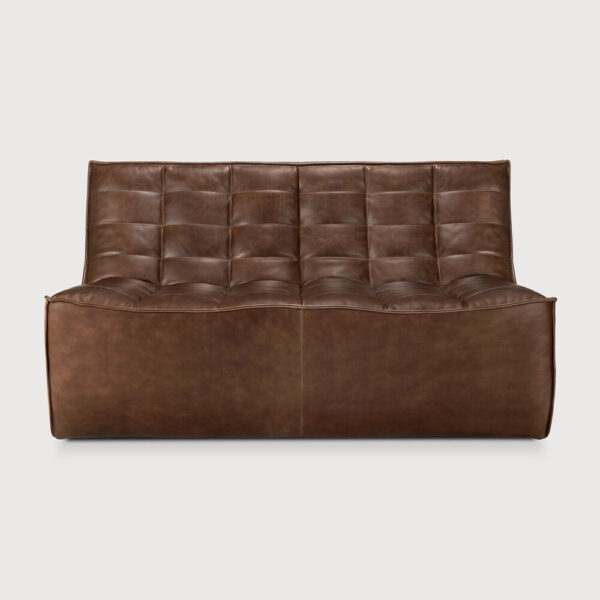 Canapé N701 - 2 places - cuir chestnut - 140 x 91 x H 76 cm - Ethnicraft