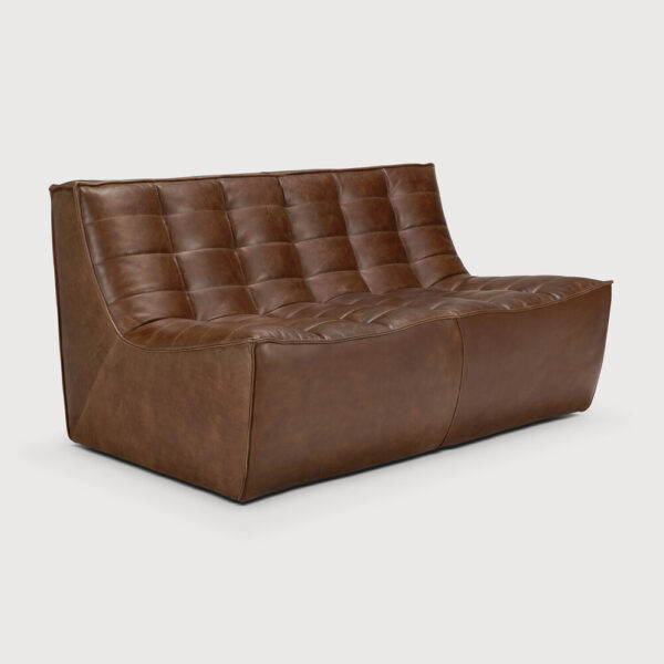 Canapé N701 - 2 places - cuir chestnut - 140 x 91 x H 76 cm - Ethnicraft