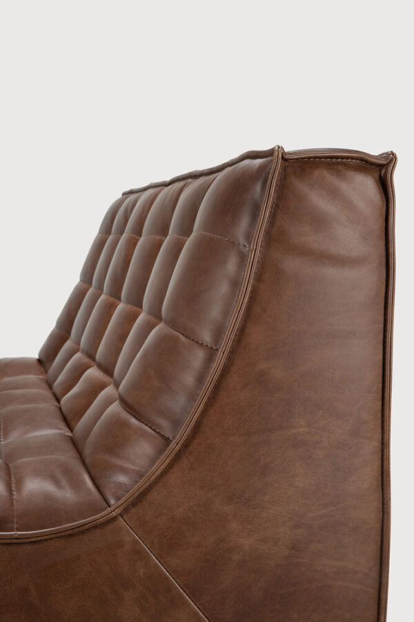Canapé N701 - 2 places - cuir chestnut - 140 x 91 x H 76 cm - Ethnicraft – Image 4