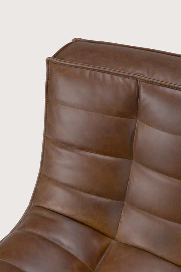 Canapé N701 - 2 places - cuir chestnut - 140 x 91 x H 76 cm - Ethnicraft – Image 7
