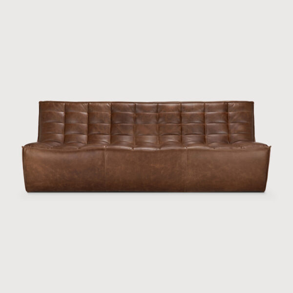 Canapé N701 - 3 places - cuir chestnut - 210 x 91 x H 76 cm - Ethnicraft