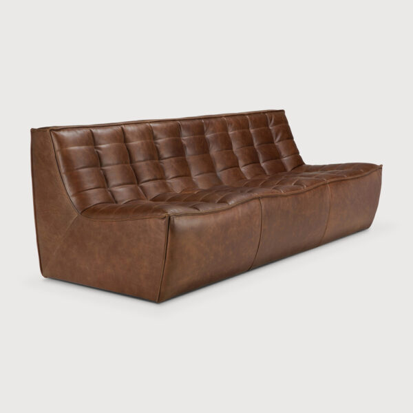 Canapé N701 - 3 places - cuir chestnut - 210 x 91 x H 76 cm - Ethnicraft