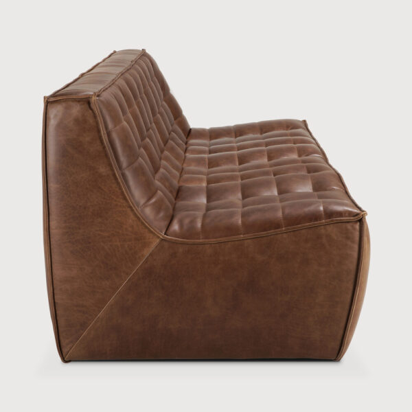 Canapé N701 - 3 places - cuir chestnut - 210 x 91 x H 76 cm - Ethnicraft – Image 9