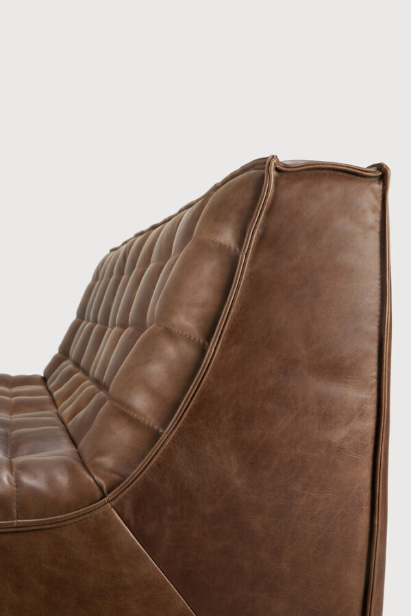 Canapé N701 - 3 places - cuir chestnut - 210 x 91 x H 76 cm - Ethnicraft – Image 8