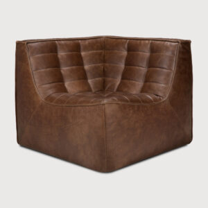 Canapé N701 - module d'angle arrondi à 90° - cuir chestnut - 91 x 91 x H 76 cm - Ethnicraft