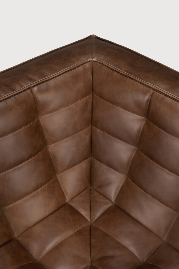 Canapé N701 - module d'angle arrondi à 90° - cuir chestnut - 91 x 91 x H 76 cm - Ethnicraft
