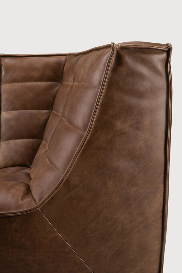 Canapé N701 - module d'angle arrondi à 90° - cuir chestnut - 91 x 91 x H 76 cm - Ethnicraft – Image 7