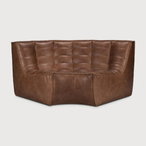 Canapé N701 - module d'angle arrondi à 90° - cuir chestnut - 120 x 120 x H 76 cm -Ethnicraft