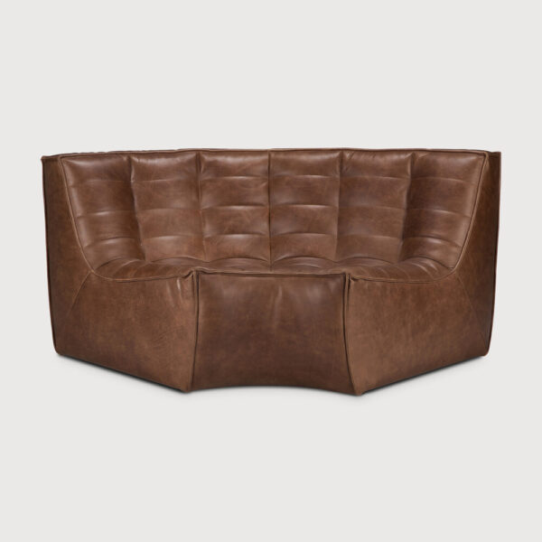 Canapé N701 - module d'angle arrondi à 90° - cuir chestnut - 120 x 120 x H 76 cm -Ethnicraft